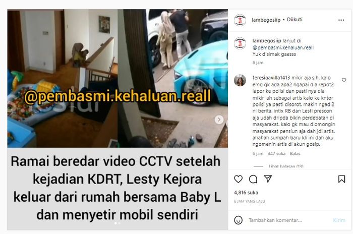 Video yang ramai beredar soal Lesti Kejora pasca KDRT