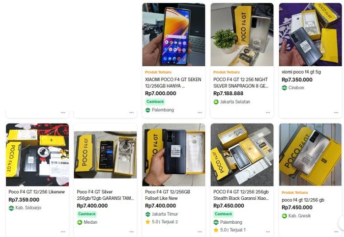Harga POCO F4 GT Bekas di Tokopedia