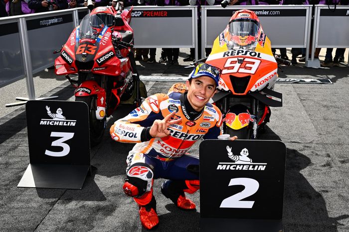 Pembalap Repsol Honda, Marc Marquez, menyelesaikan sesi kualifikasi dengan berada di urutan dua di Sirkuit Phillip Island, Sabtu, 15 Oktober 2022