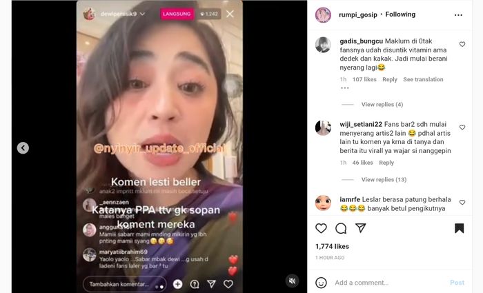 Dewi Perssik ngamuk dengan fans Leslar