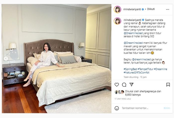 Penampakan kamar Ririn Dwi Ariyanti