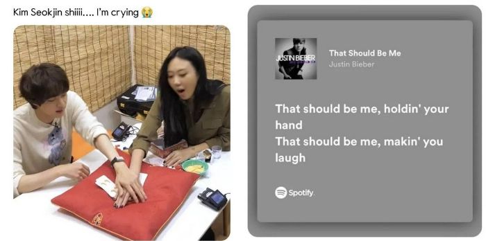 Postingan penggemar goda Jin di Weverse