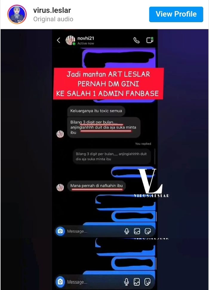 Unggahan akun fanbase Lesti Kejora dan Rizky Billar