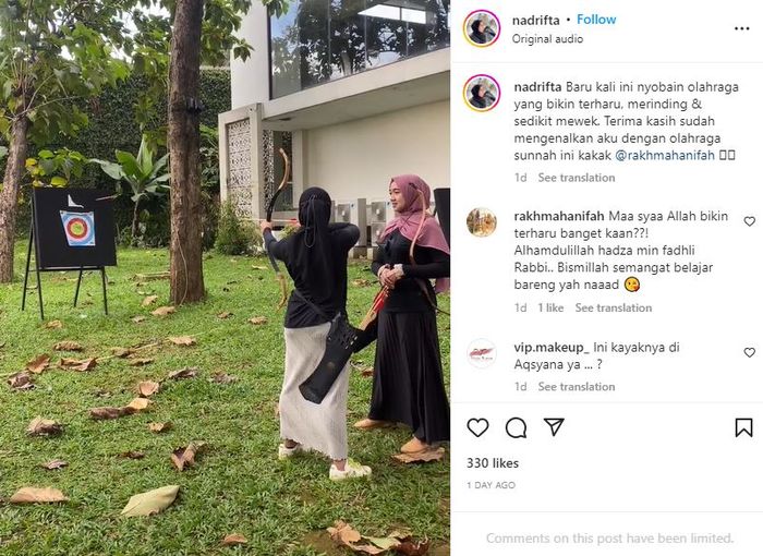 olahraga yang dilakukan Nadya Arifta