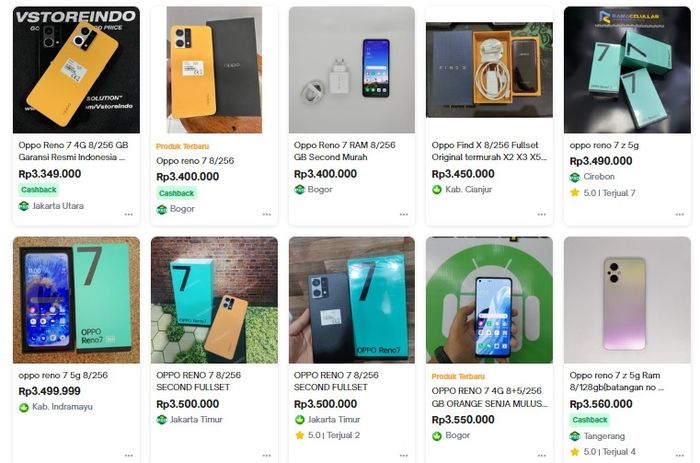 Harga HP Second Oppo Reno 7 8/256GB Oktober 2022, Udah Murah Nih ...