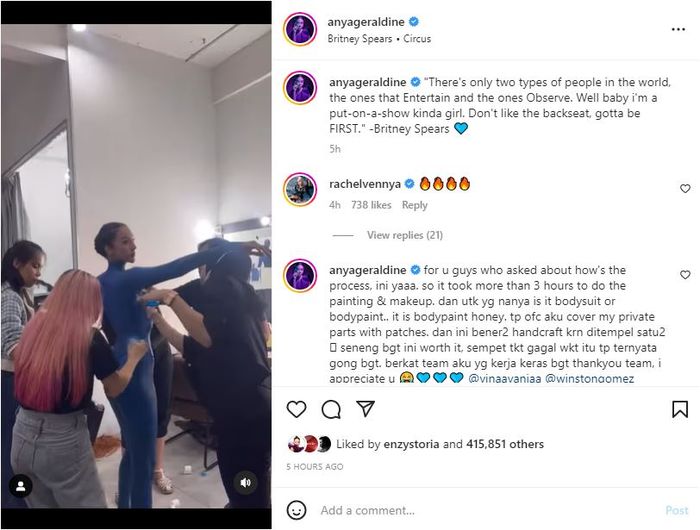 Postingan Anya Geraldine ceritakan prosesnya dalam merubah diri jadi Mystique
