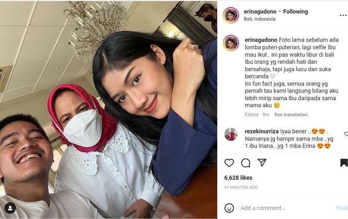 Foto terbaru Erina Gudono bongkar watak asli Iriana