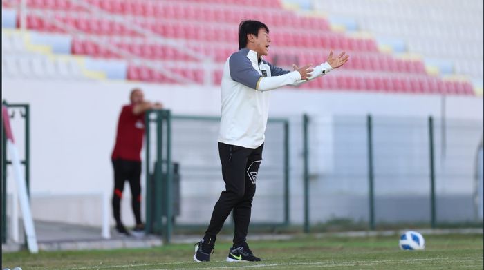 Pelatih timnas U-20 Indonesia, Shin Tae-yong saat laga uji coba melawan timnas Turki (26/10/2022).