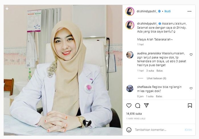 Kabar terkini dokter Shindy, kakak Ria Ricis.