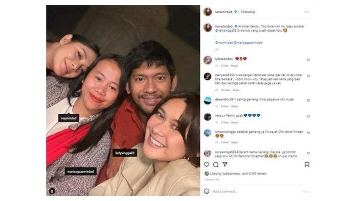 Nana Mirdad mengunggah foto bersama sang adik