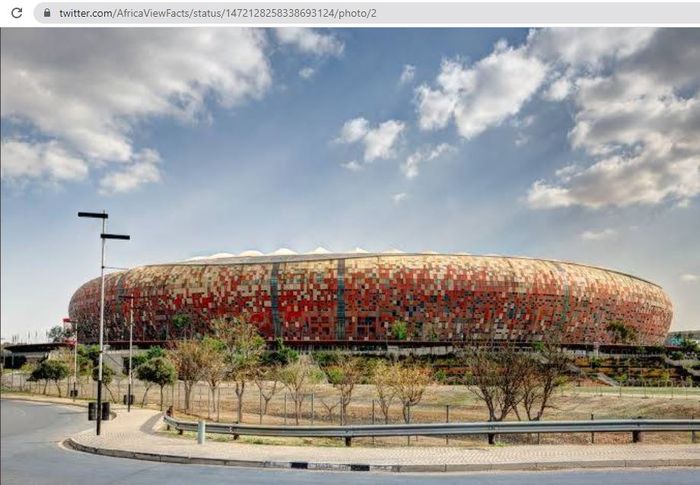 Penampakan Stadion Soccer City atau Stadion FNB di Johannesburg, Afrika Selatan yang pernah menjadi venue final Piala Dunia 2010.