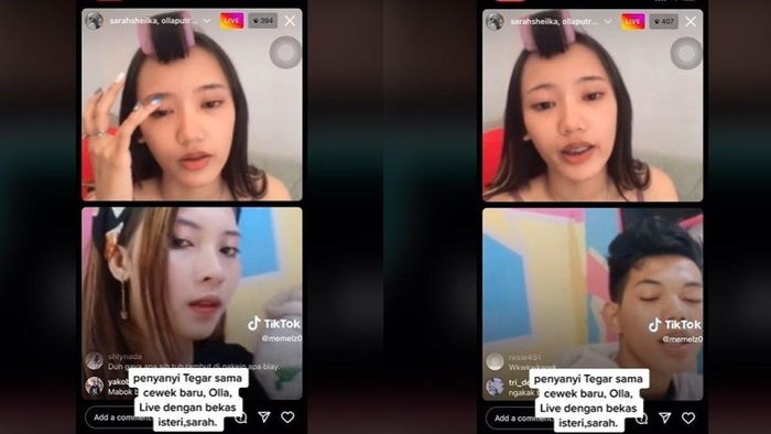 Sarah Sheilka live bareng Tegar Septian dan pacar barunya, Olla