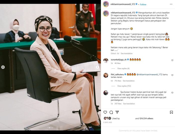 Nikita Mirzani mengungkap uneg-unegnya soal kasus yang menerpa