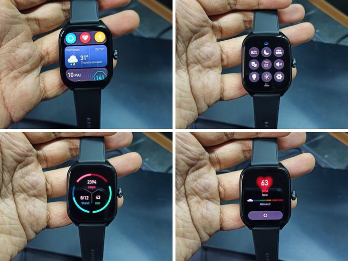 Tangkapan layar antarmuka pengguna Amazfit GTS 4 dengan Zepp OS 2.0