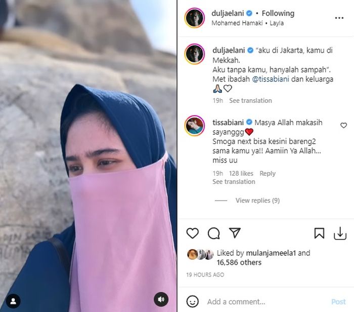Potret Tissa Biani saat tampil berhijab dan mengenakan cadar