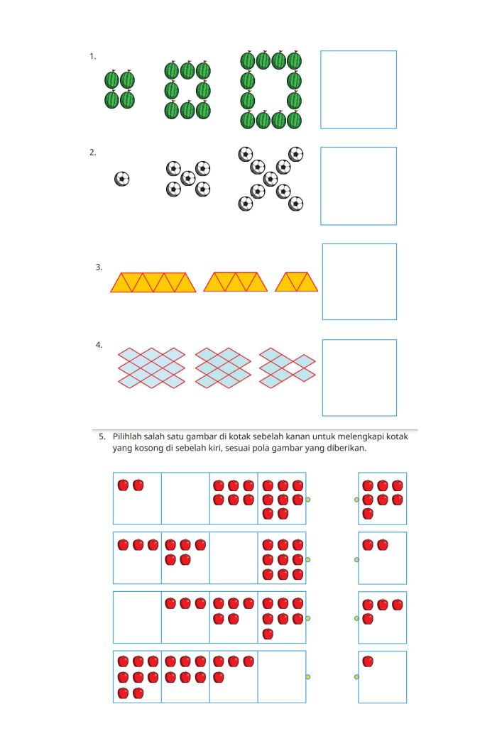 Cari Jawaban Soal Latihan 1 Bab 3: Pola Gambar dan Pola Bilangan