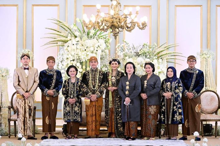 Bhre Cakrahutomo Wira Sudjiwo di pernikahan Kaesang dan Erina Gudono di Pura Mangkunegaran, Solo pada Minggu (11/12/2022)