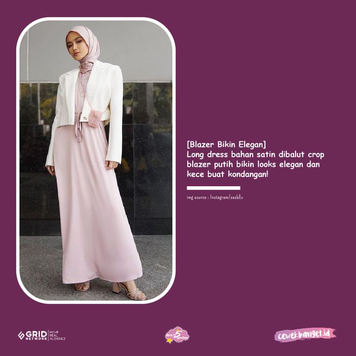 Inspirasi OOTD Hijab dengan Dress Dusty Pink Buat Kondangan. Anggun