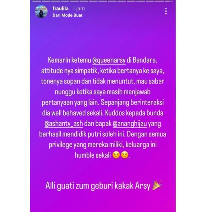 Perangai asli Arsy Hermansyah