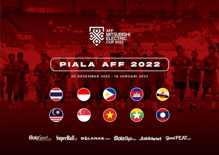 Ilustrasi berita Piala AFF 2022 yang berlangsung sejak 20 Desember 2022 hingga 16 Januari 2023 dengan diikuti 10 tim.