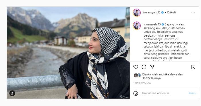 Pesan manis Irwansyah pada Zaskia Sungkar.