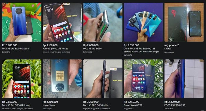 Harga Printer Kedua HP POCO X3 Pro 8 / 256GB di Marketplace Facebook