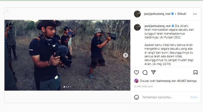 Unggahan Panji Petualang soal kematian Alprih Priyono, mantan asistennya yang dipatuk ular.