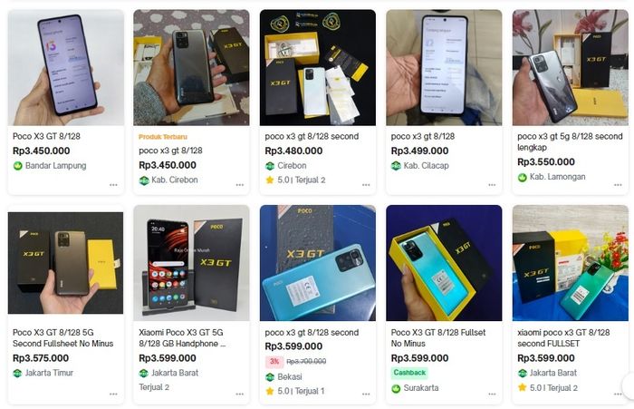 Harga HP POCO X3 GT 2nd Edition di Tokopedia