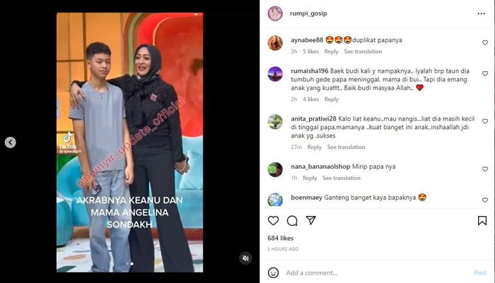 Keanu Massaid, anak Ajie Massaid dan Angelina Sondakh yang kian dewasa.