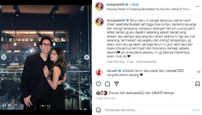 Brisia Jodie tunjukkan pacar barunya di tahun baru 2023