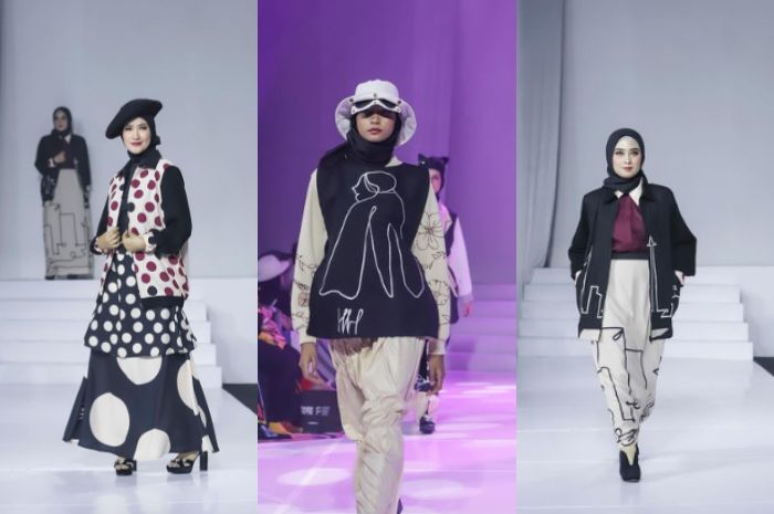 Koleksi One Line Art karya desainer Hannie Hananto yang jadi pembuka Jakarta Fashion Trend 2023