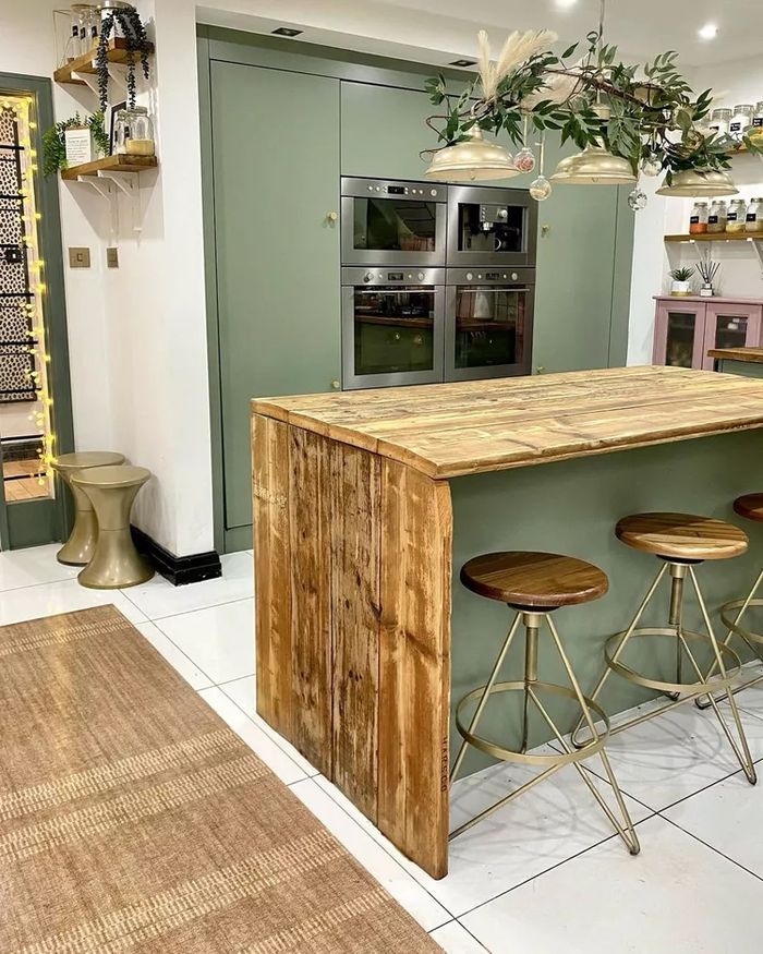 3 Foto Dapur Warna Hijau Sage, untuk Dapur Kecil juga Cocok - iDEA
