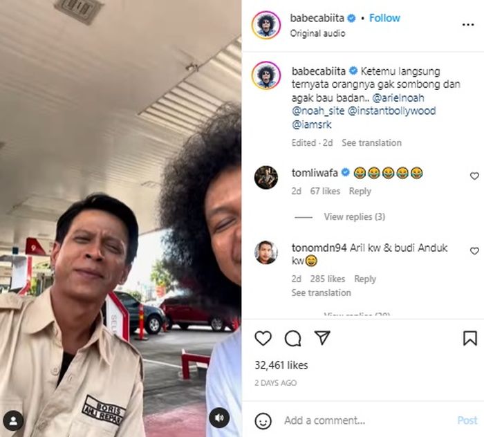 Vira petugas SPBU mirip Ariel NOAH