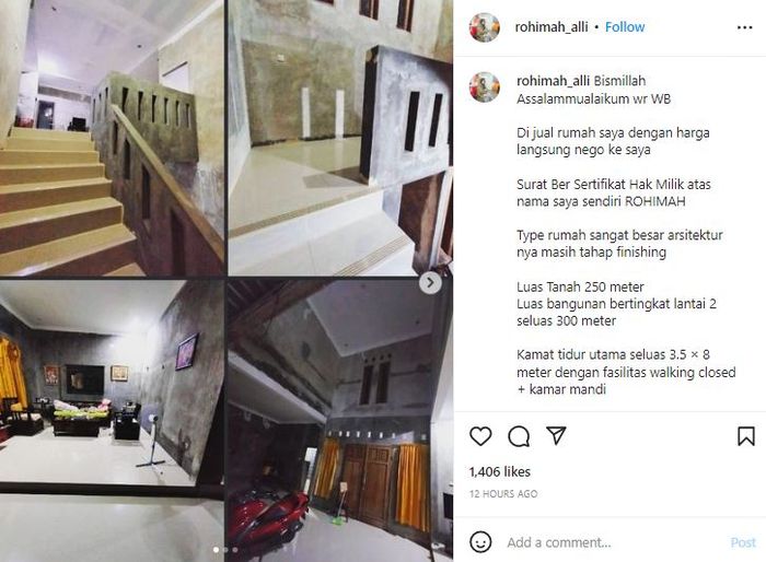 Kondisi rumah Rohimah Alli yang dijual karena kondisi ekonomi