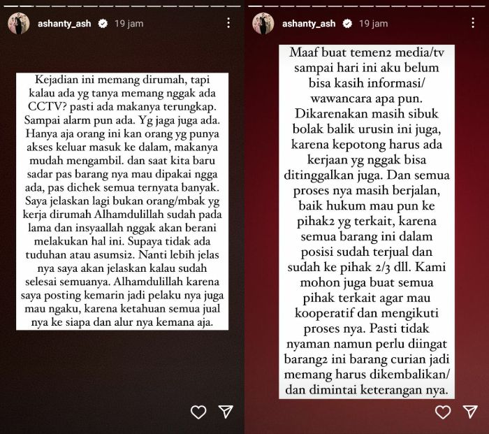 Ashanty kehilangan 14 tas branded nya