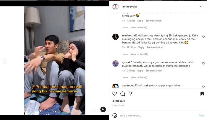 Candaan Rizky Billar 'Lesti Kebanting' bikin geram warganet alias netizen.