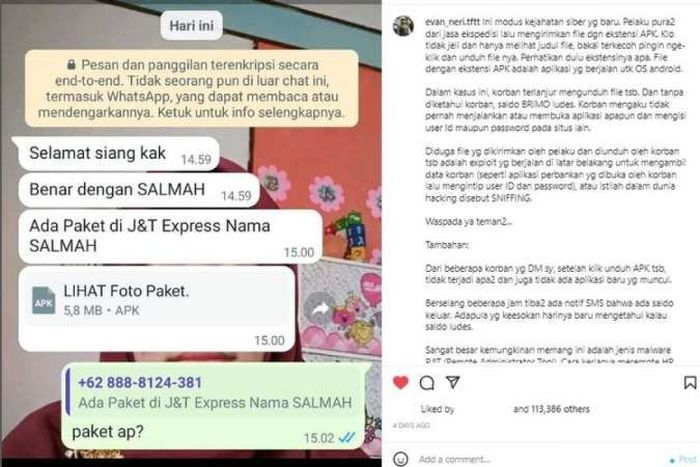 Waspada Penipuan Berkedok Instal File APK Sering Dikirim Lewat WA