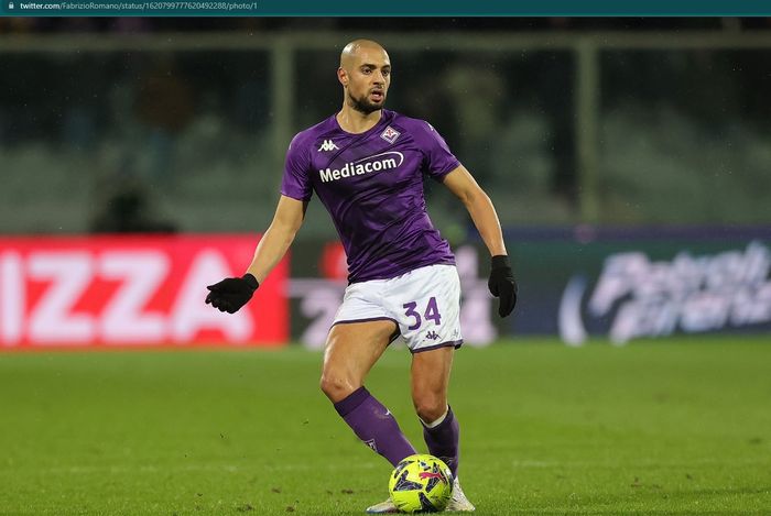 Gelandang tengah Fiorentina, Sofyan Amrabat.