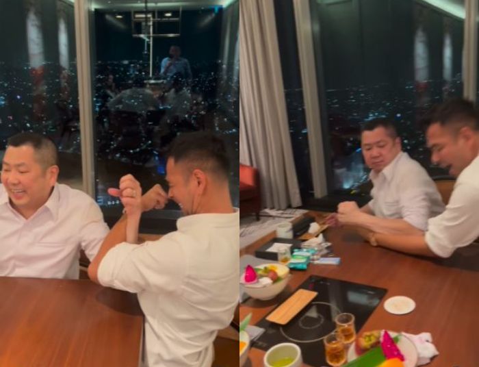 Raffi Ahmad adu panco bersama Hary Tanoe