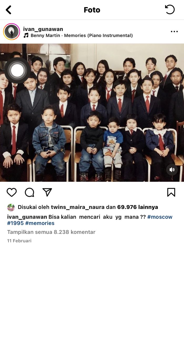 Foto jadul Ivan Gunawan saat dulu sekolah di Moskow.