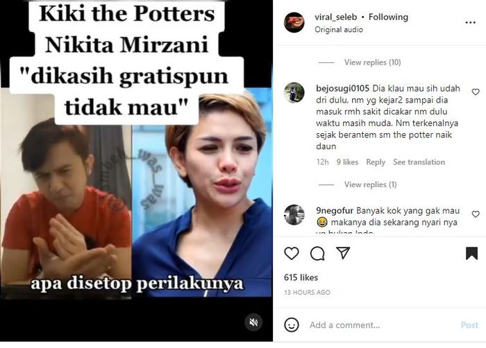 Kiki The Potters ogah disodori sosok seperti Nikita Mirzani