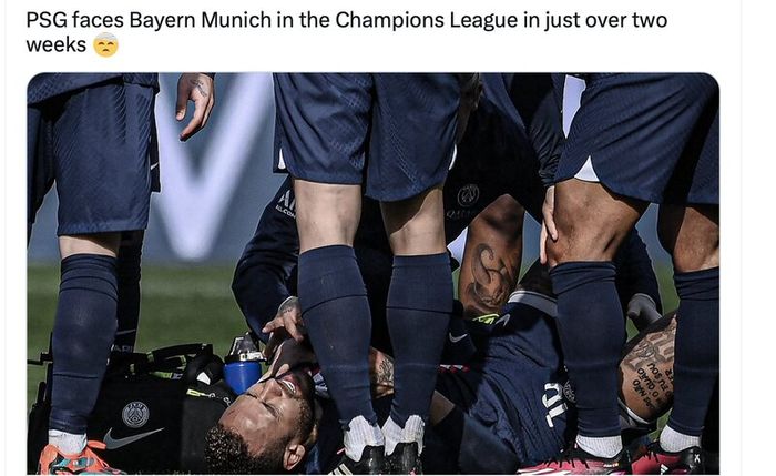 Cedera engkel Neymar membuatnya belum tentu bisa turun melawan Bayern Muenchen di Liga Champions.