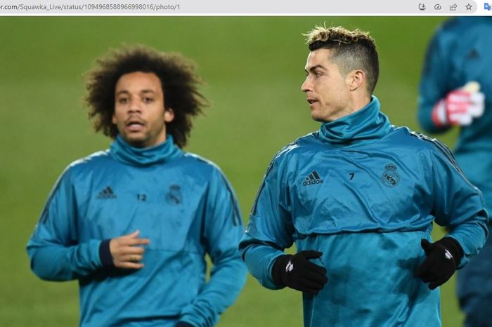 Marcelo (kiri) dan Cristiano Ronaldo (kanan) saat masih sama-sama membela Real Madrid.