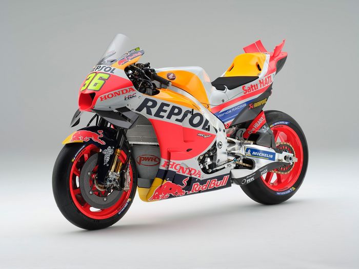 Motor Honda RC213V yang akan dipakai pembalap baru Repsol Honda, Joan Mir, pada MotoGP 2023.