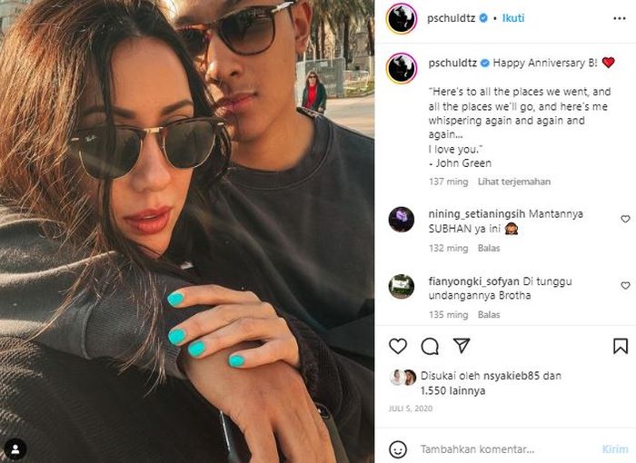 Postingan pacar Darma Mangkuluhur