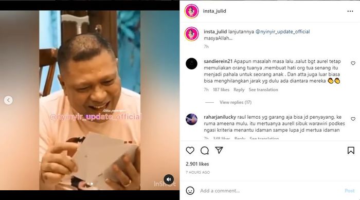 Ekspresi haru Raul Lemos terima hadiah spesial dari Aurel Hermansyah dan Atta Halilintar