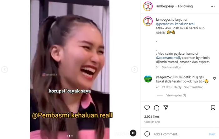 Ayu Ting Ting berani menyentil