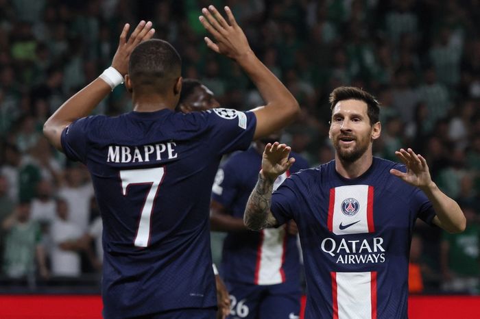 Kylian Mbappe dan Lionel Messi saat masih sama-sama main di Paris Saint-Germain (PSG).