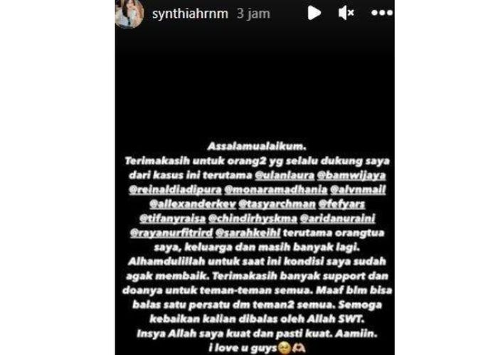 Klarifikasi Synthia Harnum, wanita yang dianiaya mantan pacarnya yang polisi di Bandung