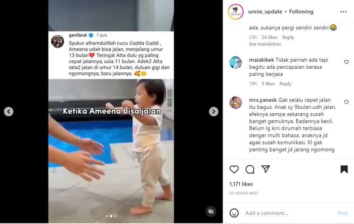 Komentar netizen di postingan instagram Lenggogeni